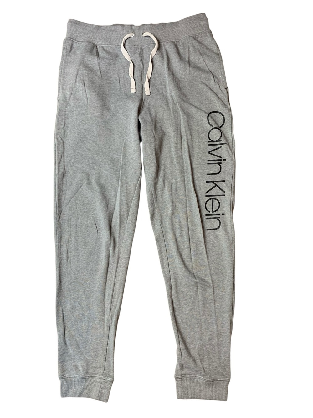 Calvin Klein Grey Joggers Sweatpants Logo Leg Size Medium M